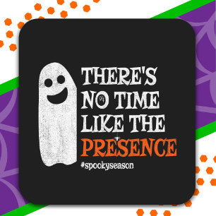 Halloween Spirit Happy Ghost Funny Halloween Quadratischer Aufkleber