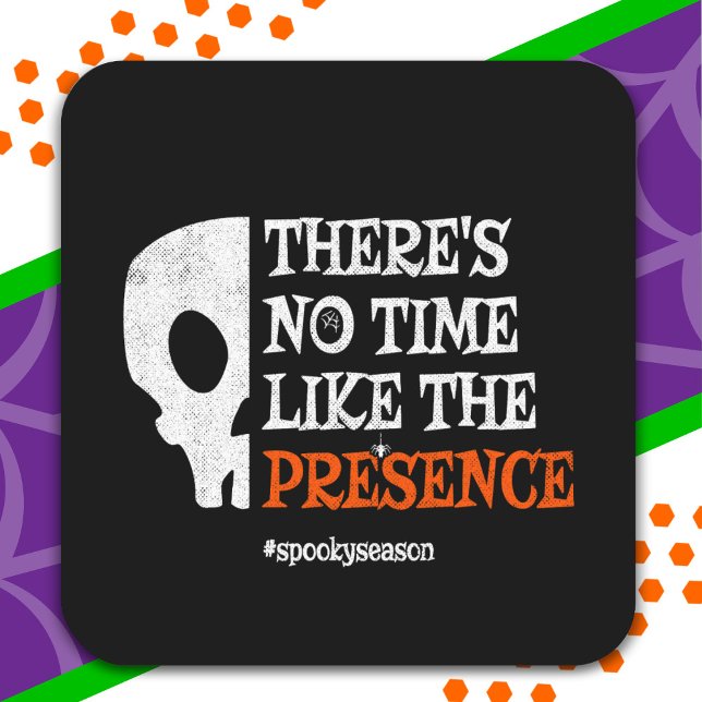 Halloween Spirit Spooky Skull Funny Halloween Quadratischer Aufkleber (Von Creator hochgeladen)