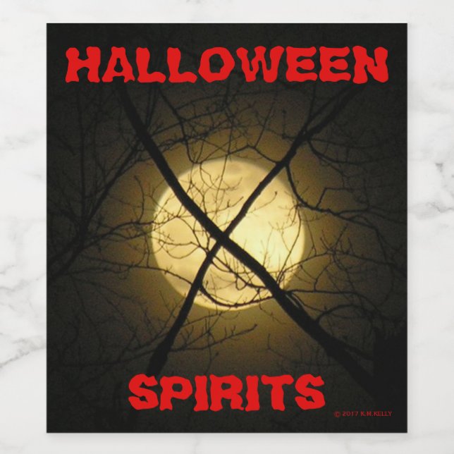 HALLOWEEN SPIRITS WEINETIKETT (Einzelnes Label)