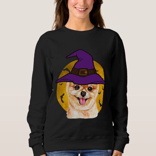 Halloween Spitz Hexenhut Funny Sweatshirt (Vorderseite)