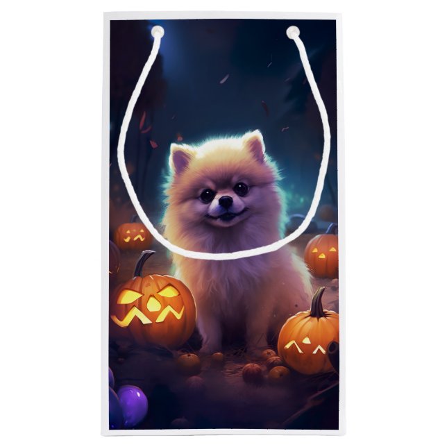 Halloween-Spitz mit Pumpkins Beängstigend Kleine Geschenktüte (Rückseite)