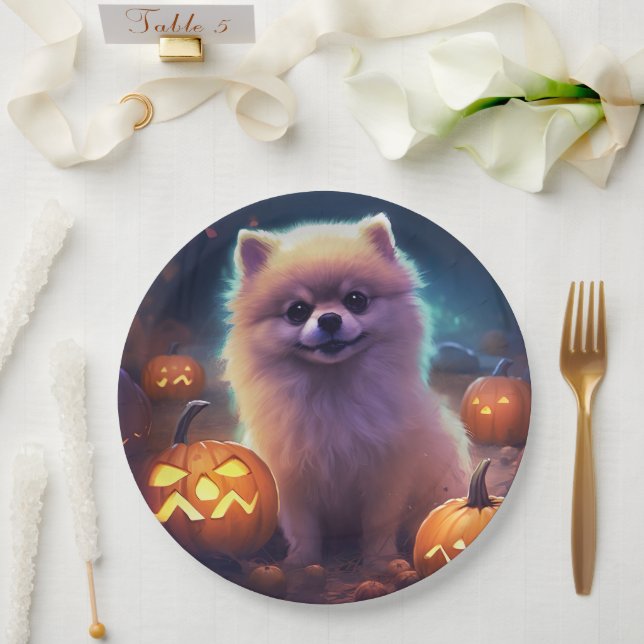 Halloween-Spitz mit Pumpkins Beängstigend Pappteller (Hochzeit)
