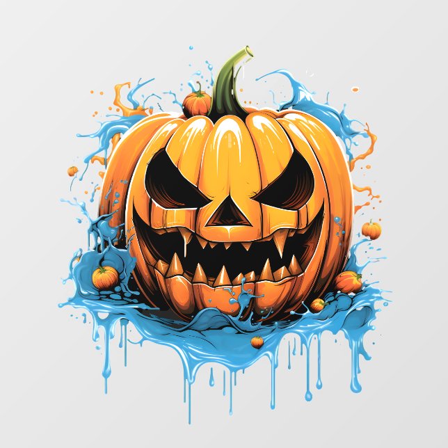 Halloween Splash-Kürbis Fensteraufkleber (Blatt)