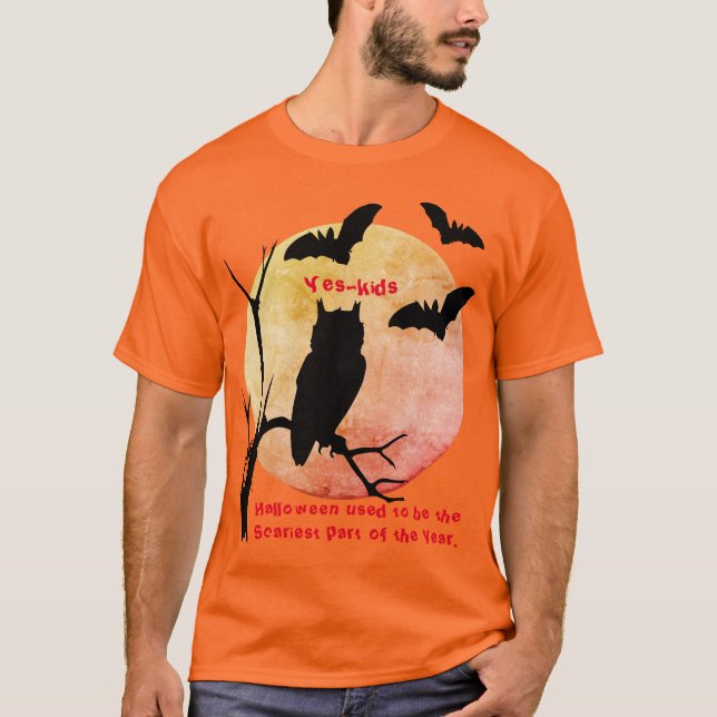 Halloween Spookghts - Fledermaus Owl T-Shirt (Vorderseite)