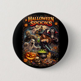 Halloween Spooks Button
