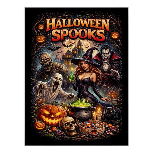 Halloween Spooks Poster (Vorderseite)