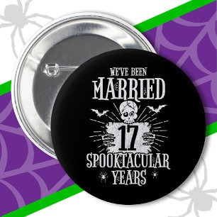 Halloween Spooktacular 17. Hochzeitstag-Jubiläum Button