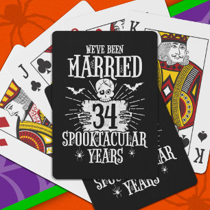 Halloween Spooktacular 34. Hochzeitstag Spielkarten