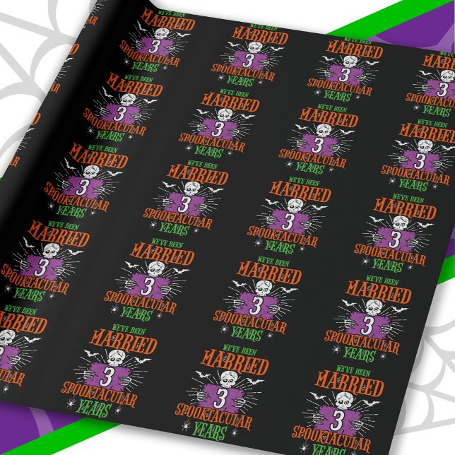 Halloween Spooktacular 3. Hochzeitstag Geschenkpapier (Von Creator hochgeladen)