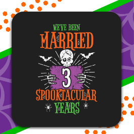 Halloween Spooktacular 3. Hochzeitstag Quadratischer Aufkleber