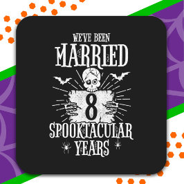 Halloween Spooktacular 8. Hochzeitstag Quadratischer Aufkleber