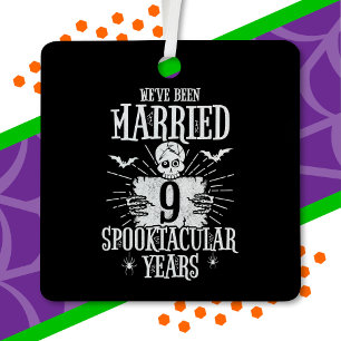 Halloween Spooktacular 9. Hochzeitstag-Jubiläum Ornament Aus Metall