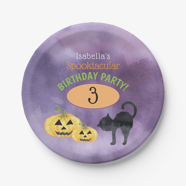 Halloween Spooktacular Child's Geburtstagsparty Pappteller (Vorderseite)