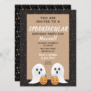 Halloween Spooktacular Geburtstag Niedliche Geiste Einladung