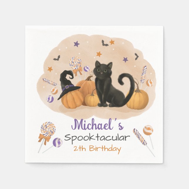 Halloween Spooktacular Geburtstagsparty Serviette (Vorderseite)