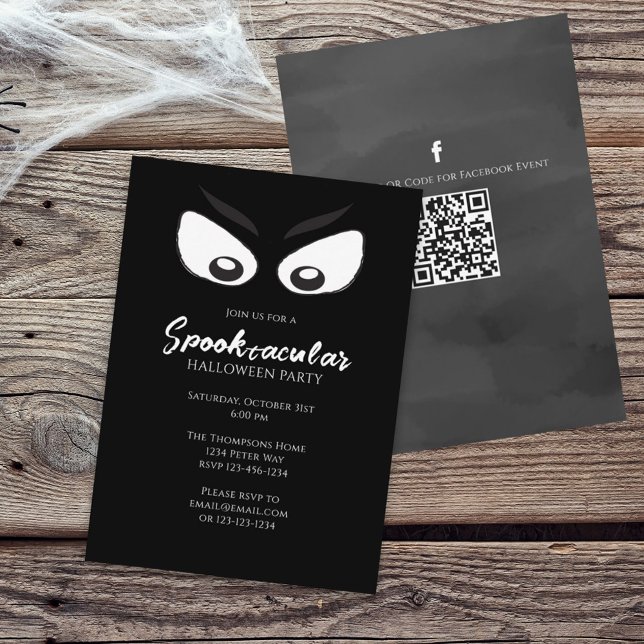Halloween Spooktacular Ghost QR Code Social Media Einladung (Von Creator hochgeladen)