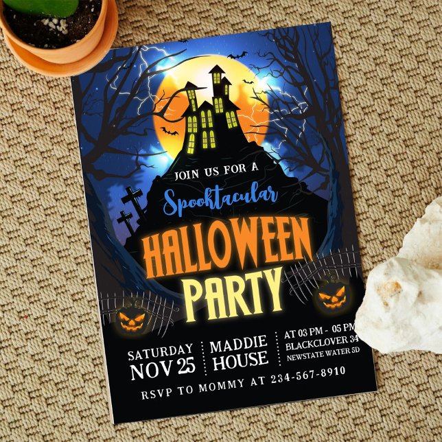 Halloween Spooktacular Party Editable Einladung (Halloween Spooktacular Party Editable Invitation)