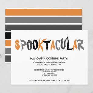 Halloween Spooktacular Party Streifenmuster Einladung