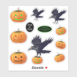 Halloween Spooktacular Pumpkins und Ravens Aufkleber