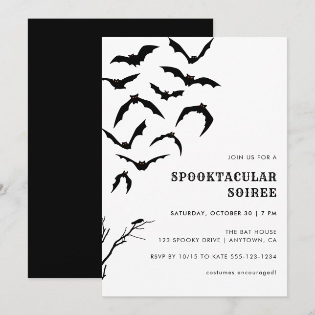Halloween Spooktacular Soiree Einladung (Vorne/Hinten)