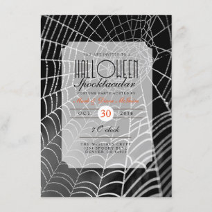 Halloween Spooktacular   Spider Web Party Einladun Einladung