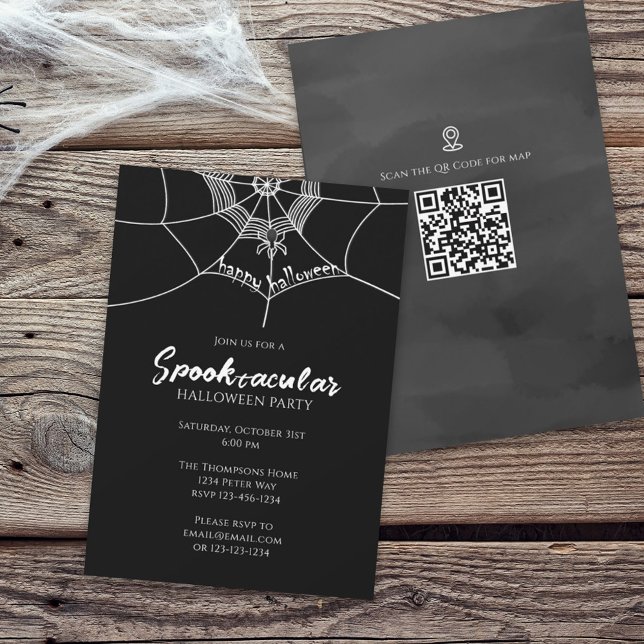 Halloween Spooktacular Spider Web QR Karte (Von Creator hochgeladen)