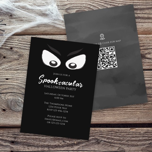 Halloween Spooktacular Spooky Ghost QR Karte (Von Creator hochgeladen)