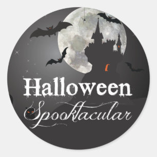 Halloween Spooktacular Spuk Schloss Runder Aufkleber