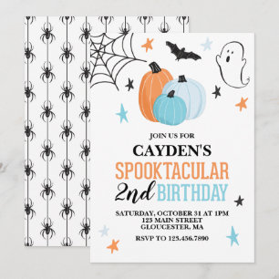 Halloween Spooktacular Türkis Orange Geburtstag Einladung