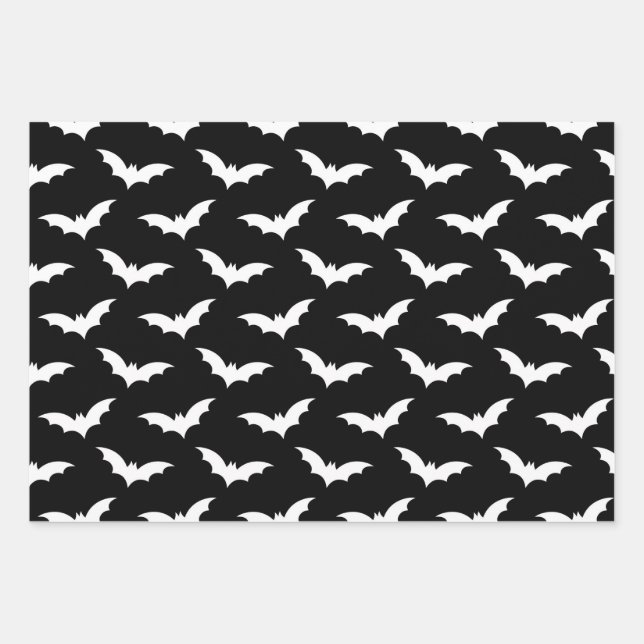 Halloween Spooky Bat Dekorationsmuster Geschenkpapier Set (Vorderseite)