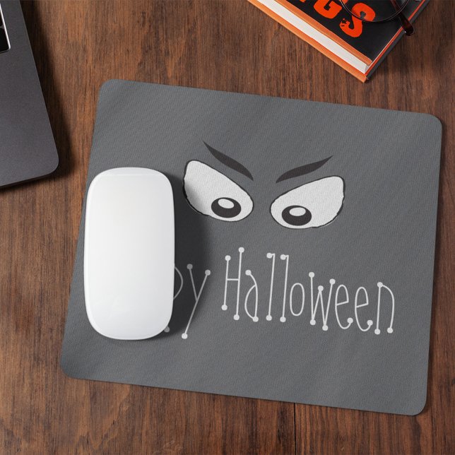 Halloween Spooky Beängstigend Ghost Eyes Whimsical Mousepad (Happy Halloween custom mousepad.)
