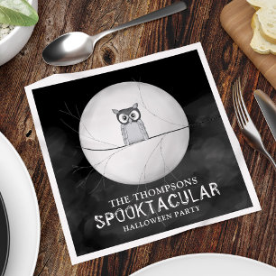 Halloween Spooky Beängstigend Owl Niedlich Whimsic Serviette