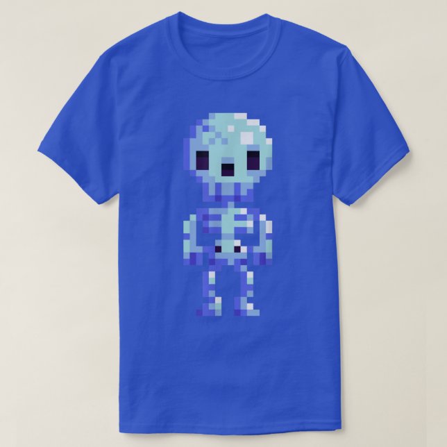 Halloween Spooky Beängstigend Skeleton 8Bit T-Shir T-Shirt (Design vorne)