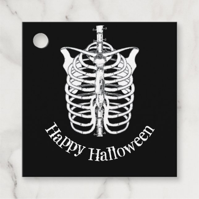 Halloween Spooky Beängstigend Skeleton Gastgeschen Geschenkanhänger (Vorderseite)