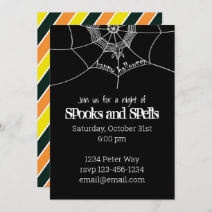 Halloween Spooky Beängstigend Spider Web Whimsical Einladung