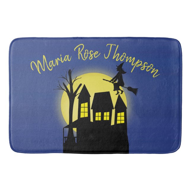 Halloween Spooky Beängstigende Mondlicht-Fliegerhe Badematte (Vorderseite)