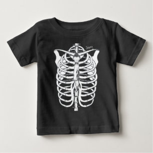 Halloween Spooky Black and White Skeleton Baby T-shirt