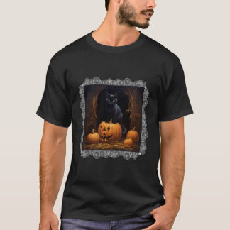 Halloween Spooky Black Cat T-Shirt