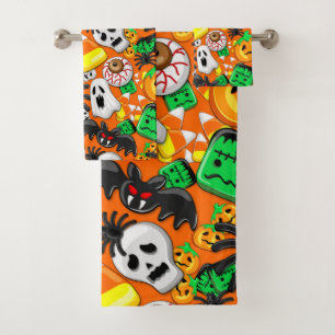 Halloween Spooky Candies Party Badhandtuch Set