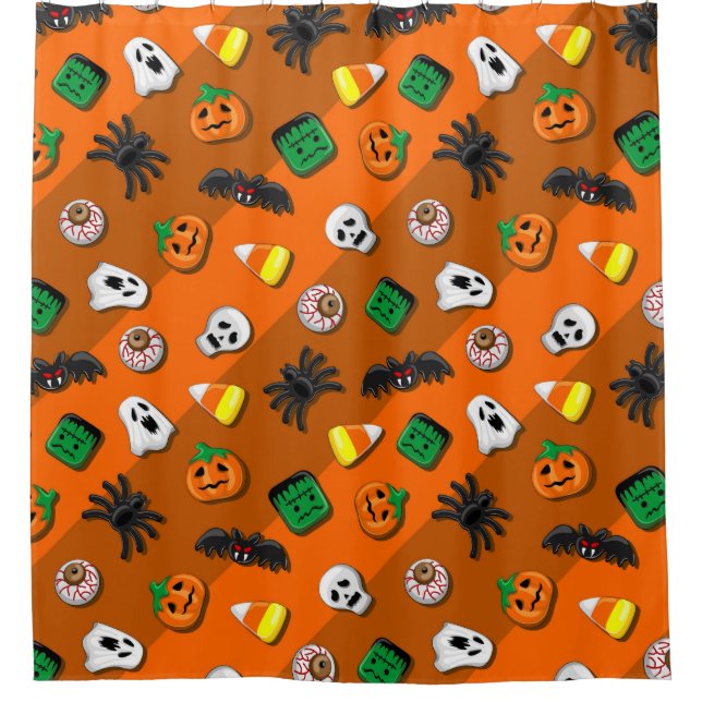 Halloween Spooky Candies Party Duschvorhang (Vorderseite)