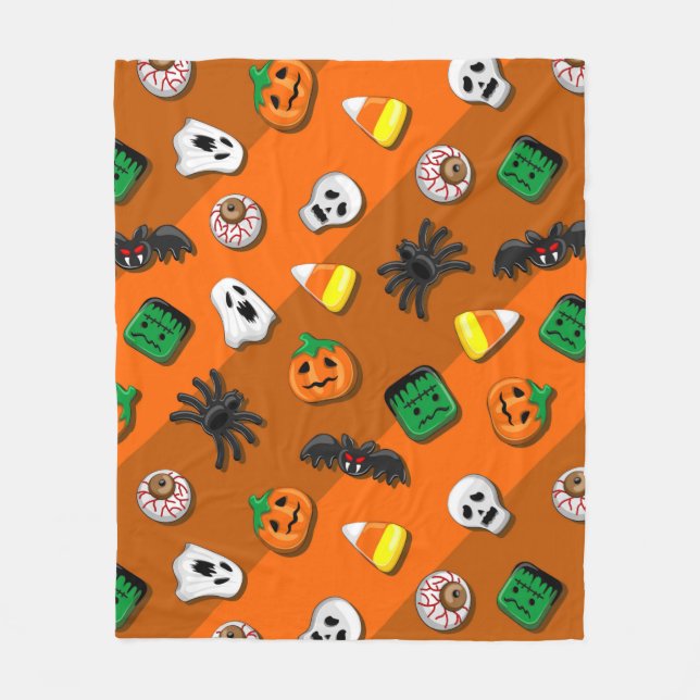 Halloween Spooky Candies Party Fleecedecke (Vorderseite)