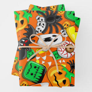 Halloween Spooky Candies Party Geschenkpapier Set
