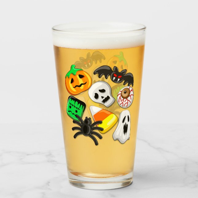 Halloween Spooky Candies Party Glas (Vorne (Gefüllt))