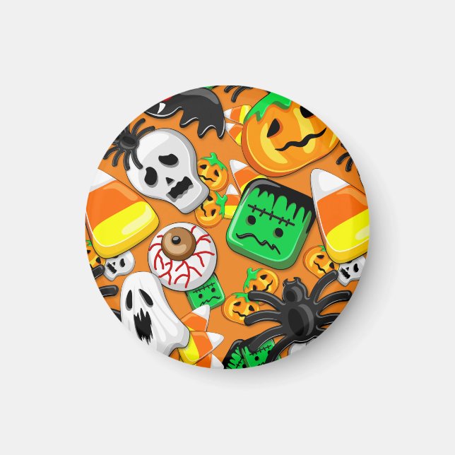 Halloween Spooky Candies Party Magnet (Vorne)