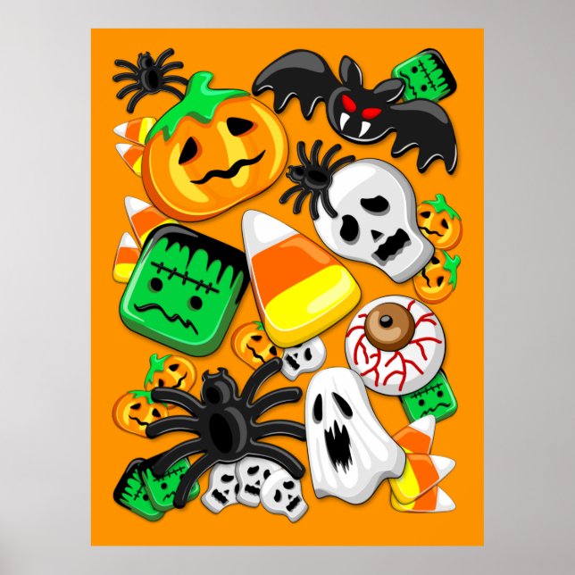Halloween Spooky Candies Party Poster (Vorne)
