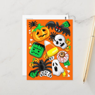 Halloween Spooky Candies Party Postkarte