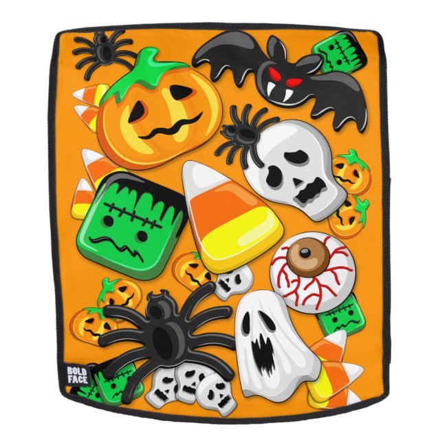 Halloween Spooky Candies Party Rucksack (Abnehmbare Front)