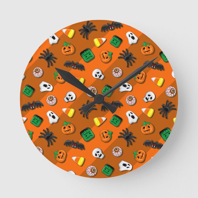 Halloween Spooky Candies Party   Runde Wanduhr (Vorderseite)