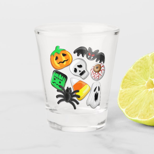 Halloween Spooky Candies Party Schnapsglas (Vorderseite)
