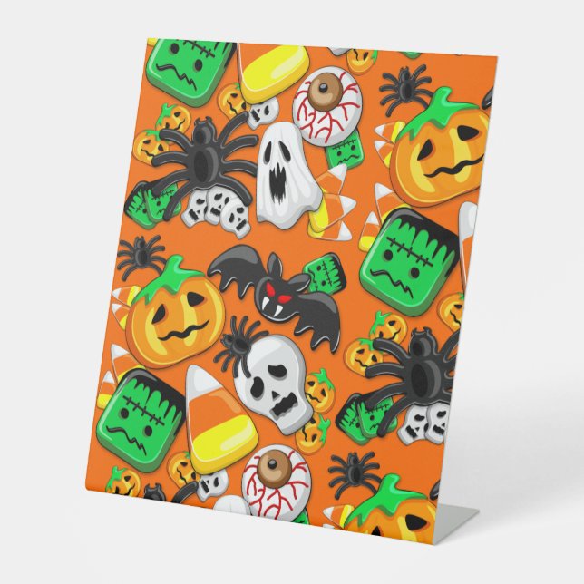 Halloween Spooky Candies Party Sockelschild (Vorderseite)
